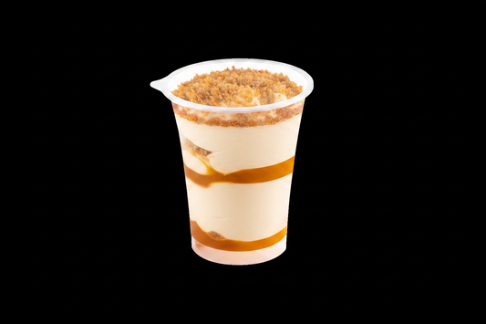 Tiramisu Caramel Spéculoos en pot sur fond noir