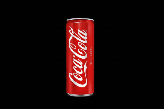 Canette Coca-Cola Classic 33cl sur fond noir